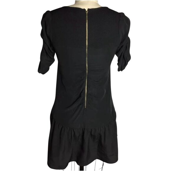 Kimchi Blue Urban Outfitters Smocked Ruched Sleeved Dress Black Women Medium - Picture 2 of 5